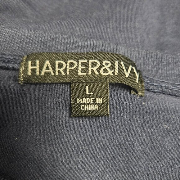 Harper & Ivy L Dark Blue "Not Today" long sleeve T-Short, 95% Cotton, 5% Spandex - Picture 2 of 7